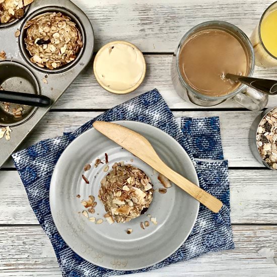 Low-Sugar Banana Muesli Muffins - Recipe photo by simmerandsauce