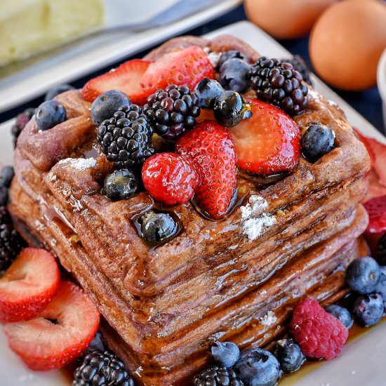 Purple Sweet Potato Waffles - Recipe photo by dudethatcookz