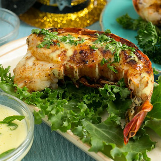 Grilled Lobster w/ Bearnaise sauce - Recipe photo by slapyodaddybbq