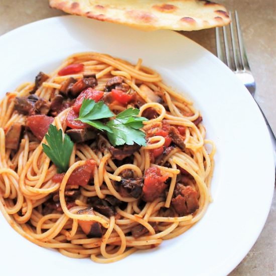 Pasta with Mushroom Ragu - Recipe photo by MyRecipeReviews