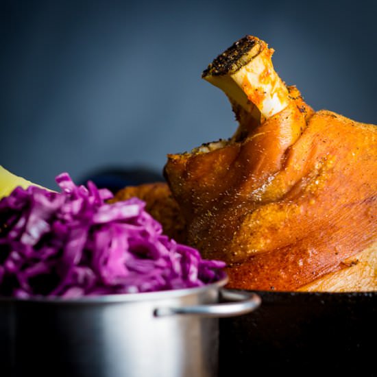 Crispy Beer Roasted Pork Knuckle - Recipe photo by Brian Jones