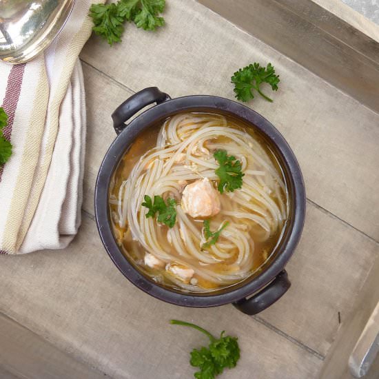 Salmon Teriyaki Noodle Soup - Recipe photo by thespeltkitchen