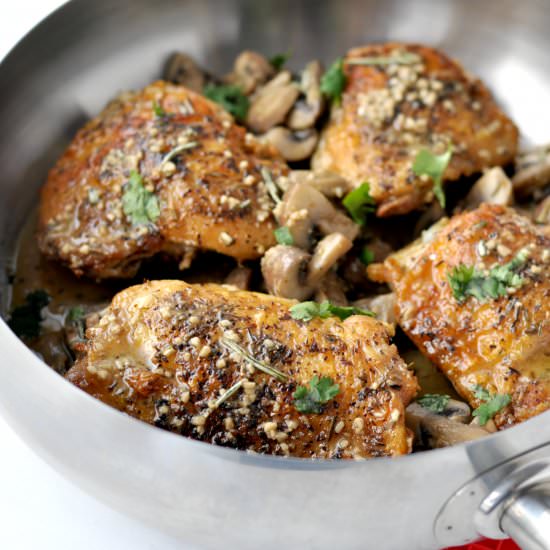 Herbed Chicken and Mushrooms - Recipe photo by Peace Love and Low Carb