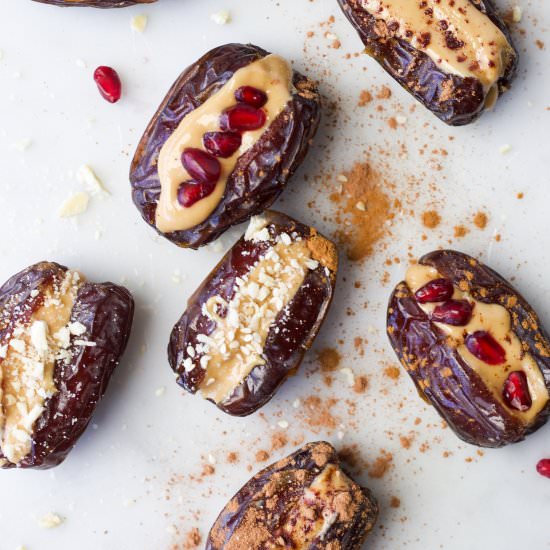 Peanut Butter Stuffed Dates - Recipe photo by Healthy Little Foodies