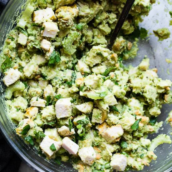 Whole30 Curry Avocado Chicken Salad - Recipe photo by foodfaithfitness