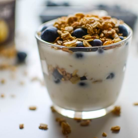 Blueberry Coconut Almond Parfait - Recipe photo by forksandstraws