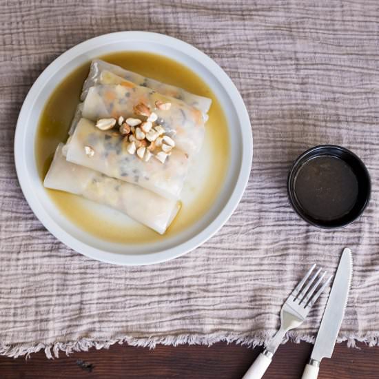 Cheat’s vegan banh cuon chay - Recipe photo by Kalemaryblog