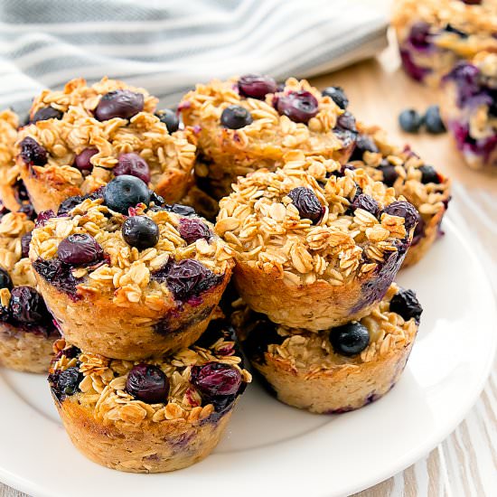 Baked Blueberry Oatmeal Cups - Recipe photo by kirbie