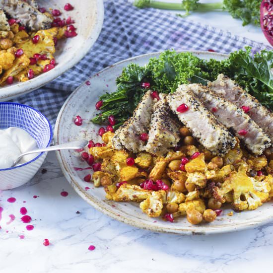 Cumin crumbed tuna steak - Recipe photo by Properfoodie