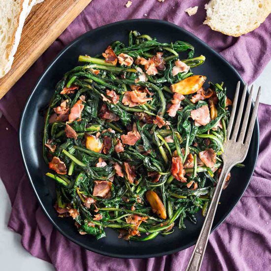 Spicy Dandelion Greens with Garlic - Recipe photo by Thelifejolie