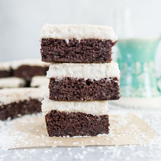 Paleo Coconut Cream Brownies - Recipe photo by theitsybitsykitchen