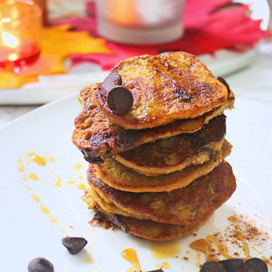Dark Chocolate Chip Pumpkin Pancake - Recipe photo by Freshplates