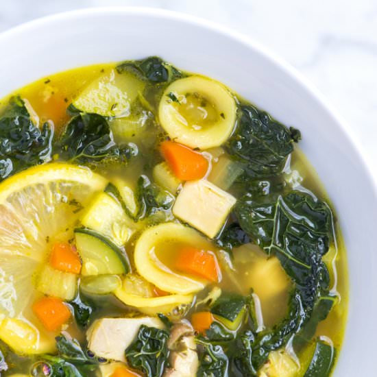Lemony Chicken Vegetable Soup - Recipe photo by inspiredtaste