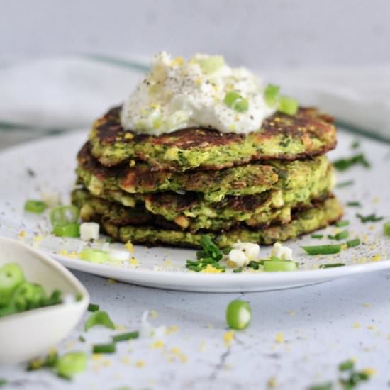 Healthy Zucchini Fritters - Recipe photo by Lemon Thymes