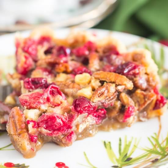 White Chocolate Cranberry Pecan Pie - Recipe photo by thegoldlininggirl