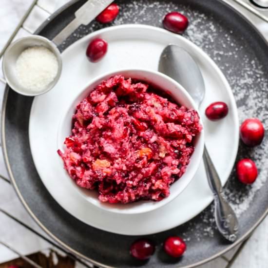 Five Minutes Cranberry Relish - Recipe photo by rootsandradishes