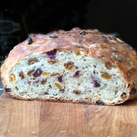 No Knead Orange Cran-Raisin Bread - Recipe photo by TheKitchenWhisperer