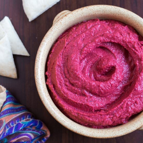 Beetroot Hummus - Recipe photo by electricbluefood