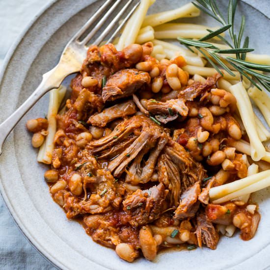 Slow Cooked Pork with White Beans - Recipe photo by FamilyStyle Food