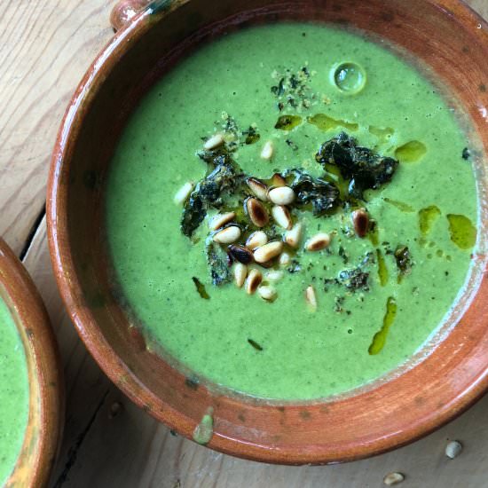 Roasted Cauliflower and Kale Soup - Recipe photo by OurItalianTable