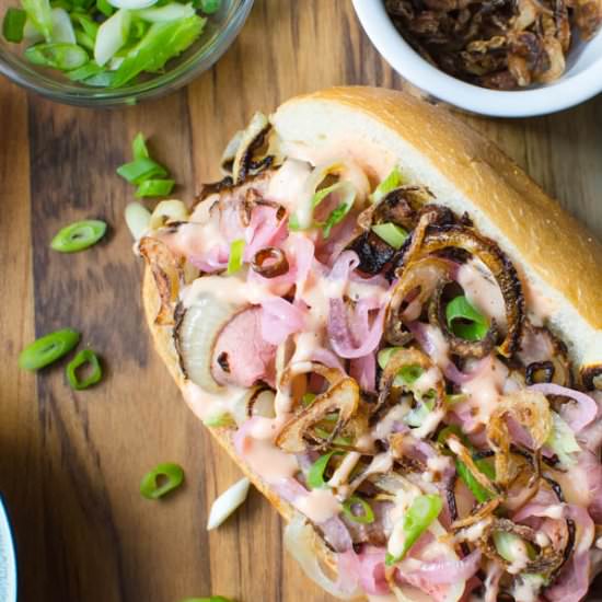 Onion Overload Roast Beef Sammie - Recipe photo by garlic and zest