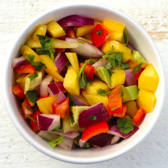 Mango Salsa with Lime Juice - Recipe photo by five silver spoons