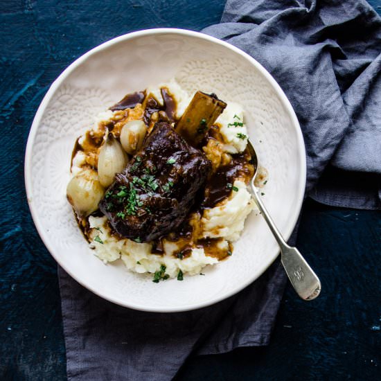 Slow Cooker Beer Braised Beef Short Ribs - Recipe photo by Salted Mint