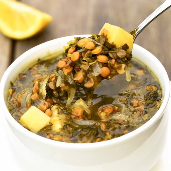 Sour Lentil Soup (Addas Bhamod) - Recipe photo by hadias lebanese cuisine