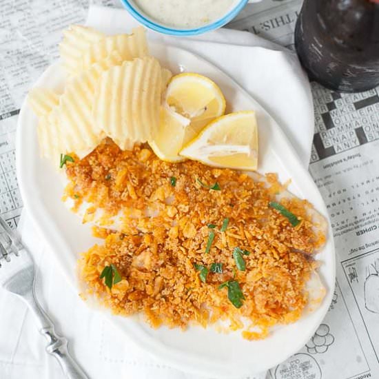 Best Potato Chip Crusted Baked Fish - Recipe photo by MamaGourmand