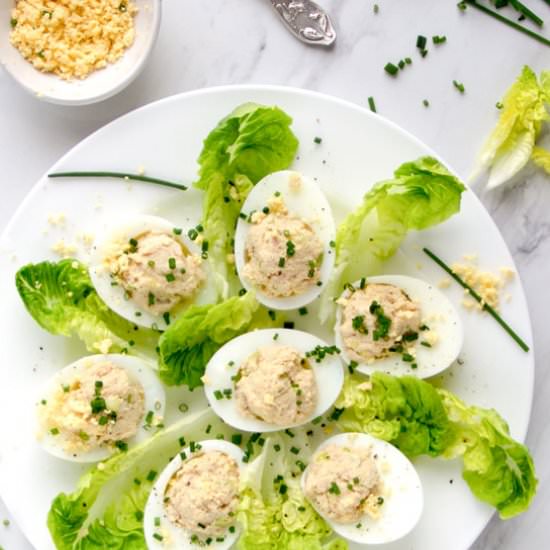 Eggs Mimosa with Tuna - Recipe photo by panning the globe