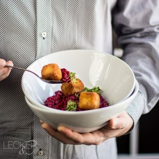Beet Root Risotto with Feta Cheese - Recipe photo by foodundco