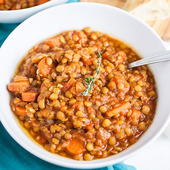 Hearty Lentil Soup - Recipe photo by therusticfoodie