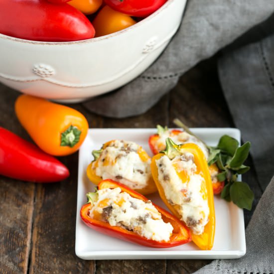 Sausage Stuffed Mini Peppers - Recipe photo by thatskinnychickcanbake