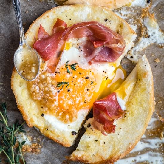 Bagel-eggs-in-a-hole - Recipe photo by supergoldenbakes