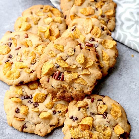 Honey Sweetened Cornflake Cookies - Recipe photo by misspickledplum