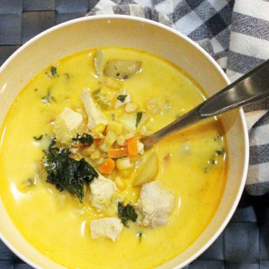 Chicken Kale Corn Chowder - Recipe photo by Visual Meringue