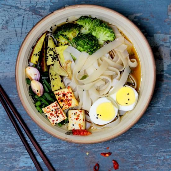 Miso Ramen with Rice Noodles - Recipe photo by Reetu Uday Kugaji
