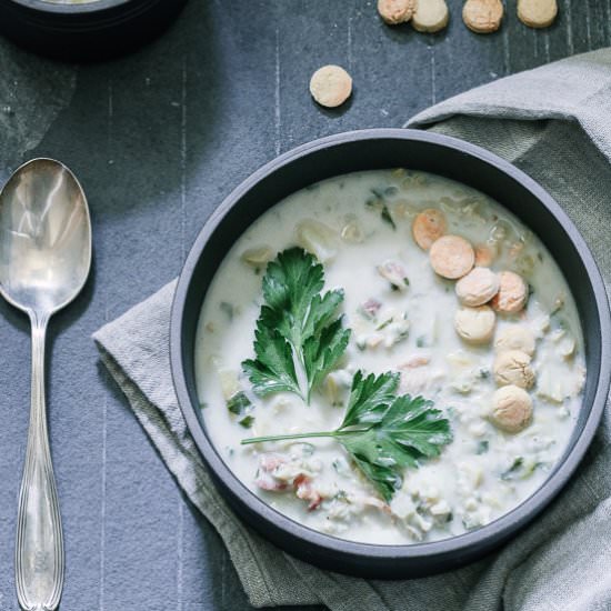 Paleo Clam Chowder & Oyster Cracker - Recipe photo by Pale0-ish