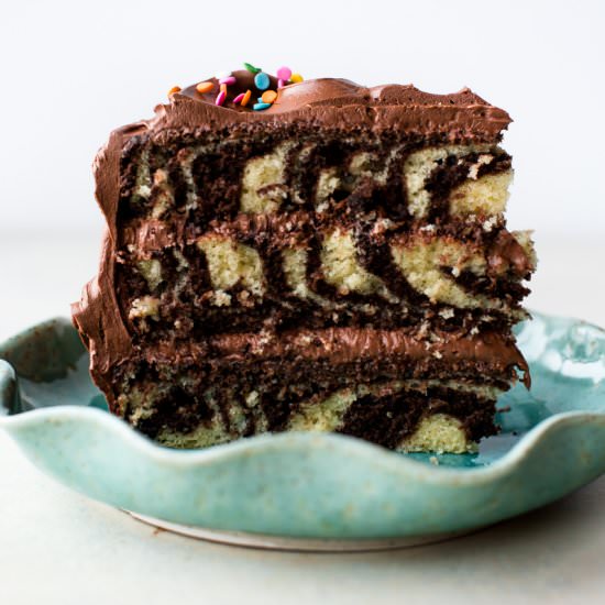 Zebra Layer Cake - Recipe photo by sallysbakingaddiction