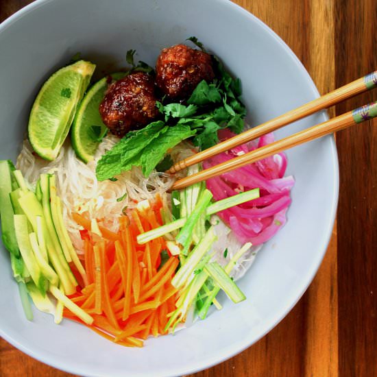Meal-Prep Vietnamese Noodle Bowls - Recipe photo by Flipped-Out Food