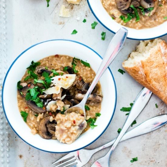 BAKED BROWN RICE RISOTTO - Recipe photo by Whole Food Bellies
