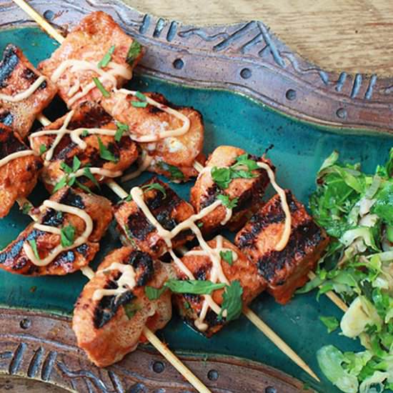 Red Curry Salmon Kebabs - Recipe photo by asiancaucasian