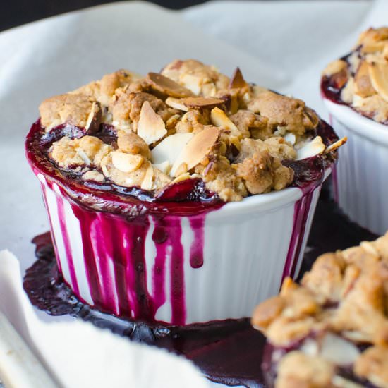 Blueberry Lemon Almond Crisp - Recipe photo by garlic and zest