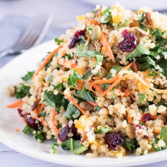 Winter Kale & Quinoa Salad - Recipe photo by crazyinspiredlife