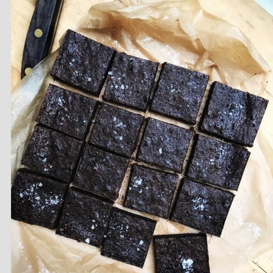 uber fudgy/chocolate-y brownies - Recipe photo by jessie sheehan bakes