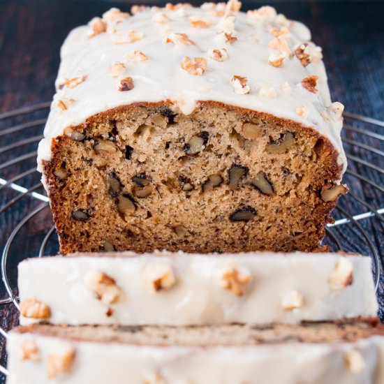 Maple Glazed Banana Walnut Bread - Recipe photo by littlesweetbaker