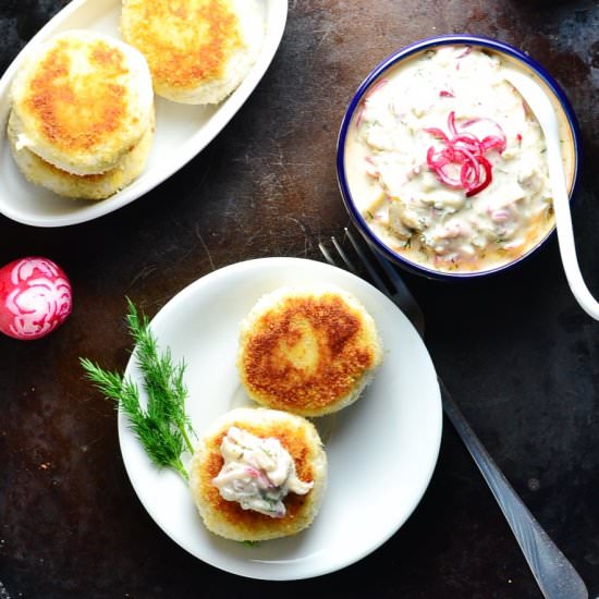Quinoa Fish Cakes + Radish Sauce - Recipe photo by everydayhealthyrecipes