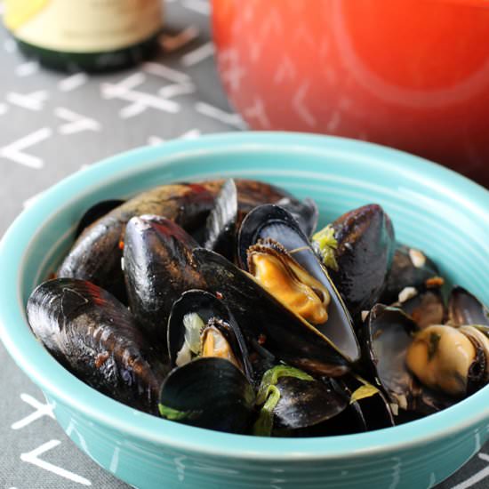Mussels in Sour Beer - Recipe photo by Food Gal