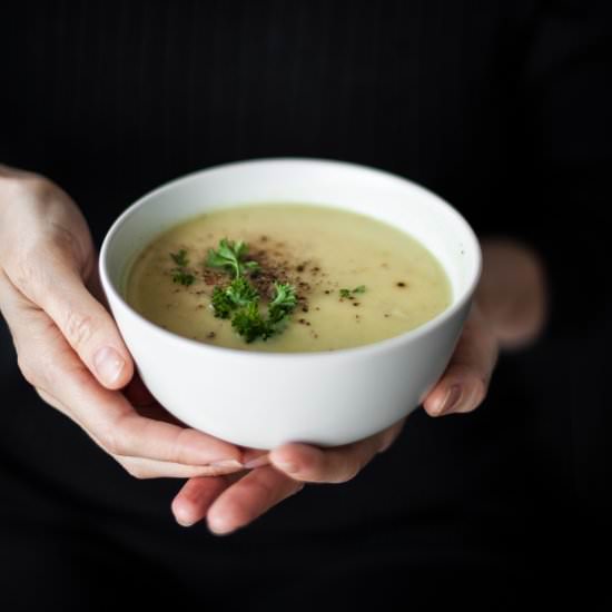 Leek Potato and White Bean Soup - Recipe photo by The Simple Green