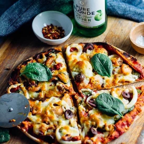 Seafood Marinara Pizza For One - Recipe photo by MySugarFreeKitchen